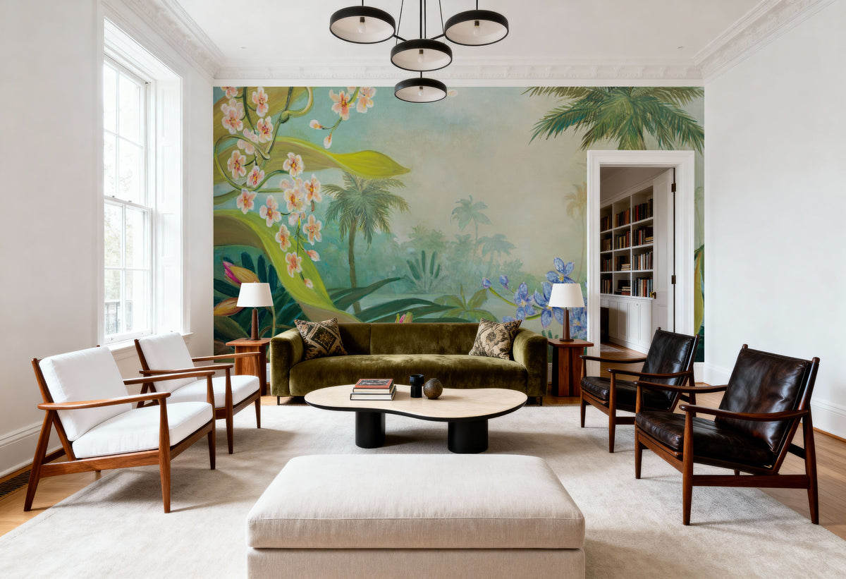 Orchid River Mural Wallpaper - room preview 03