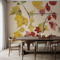 Fall Leaves III Muted Mural Wallpaper - room preview 03