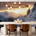 Sun Setting on Snow Mural Wallpaper - room preview 03