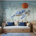 Undersea Turtle Mural Wallpaper - room preview 03