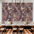 Floral Gaze, Dusty Rose Mural Wallpaper - room preview 03