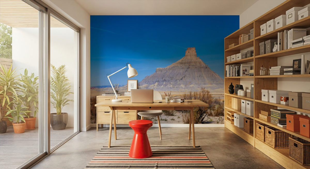 Desert Monuments Blue Gradient Mural Wallpaper - room preview 03