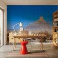 Desert Monuments Blue Gradient Mural Wallpaper - room preview 03