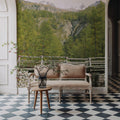 Mountain Bridge Crossing Mural Wallpaper - room preview 03