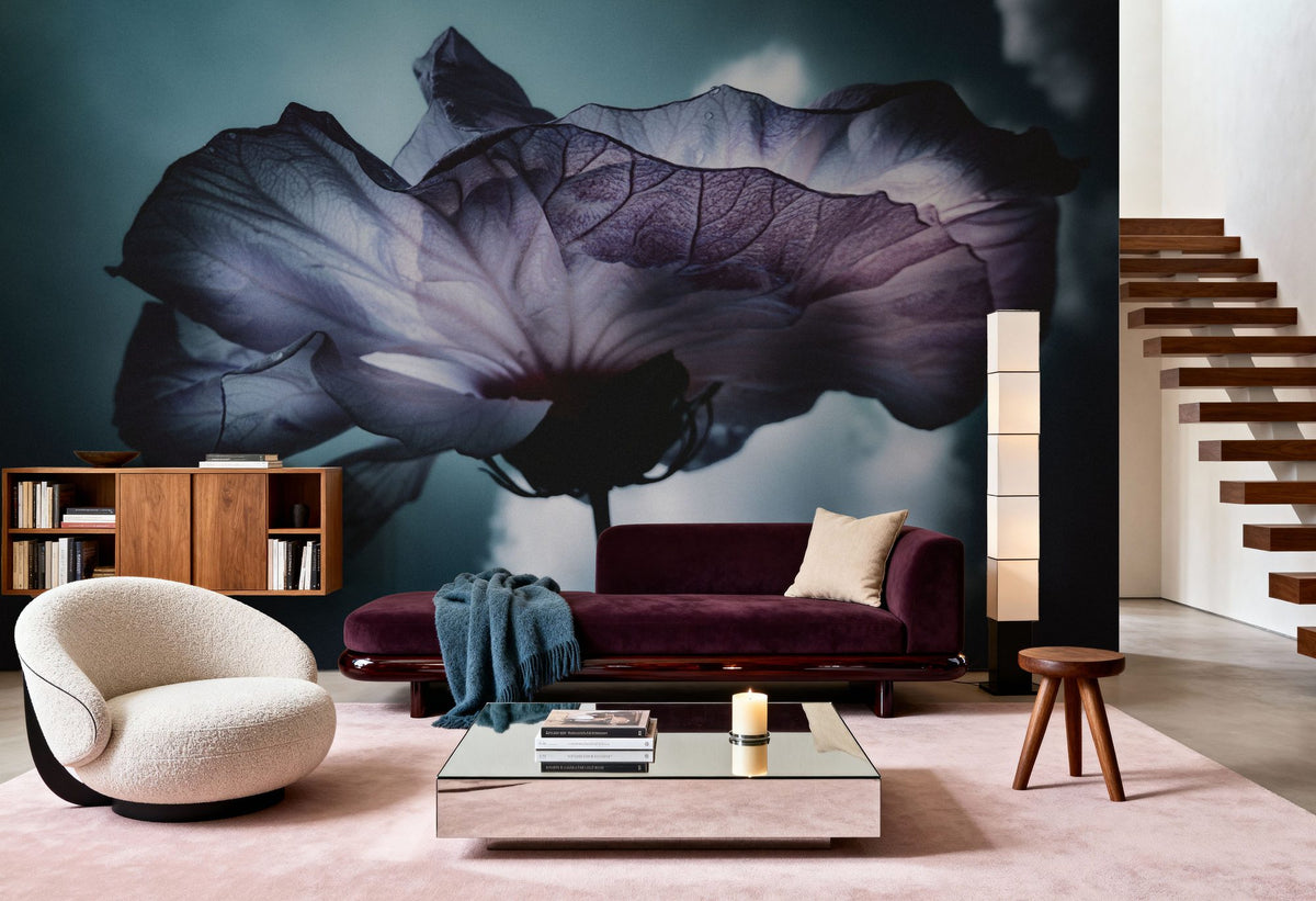 Hibiskus and Sky Mural Wallpaper - room preview 03