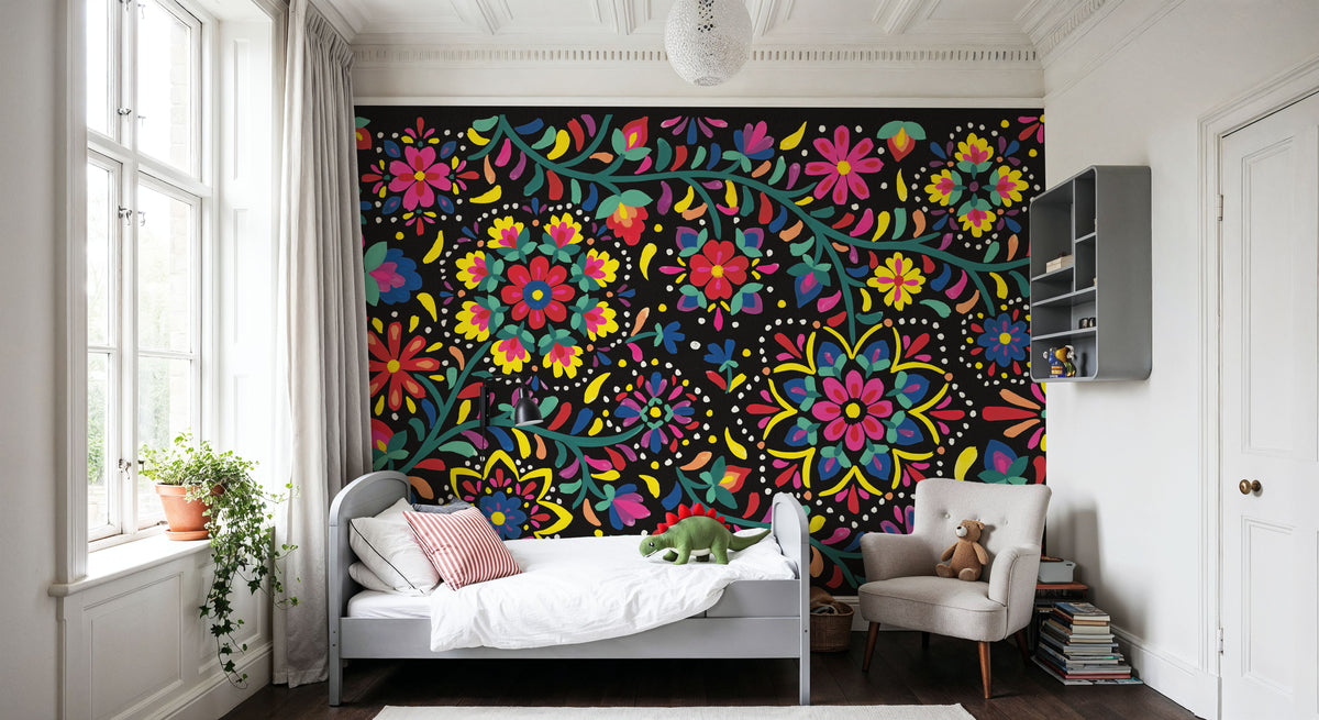 Floral Fiesta I Mural Wallpaper - room preview 03