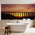 Sunset Pier Silhouette Mural Wallpaper - room preview 03