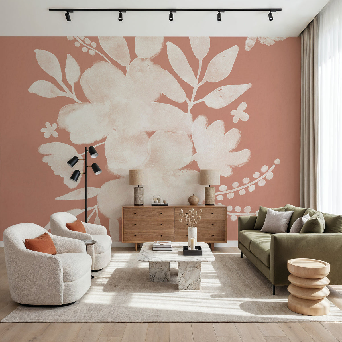 Full Bloom X Mural Wallpaper - room preview 03