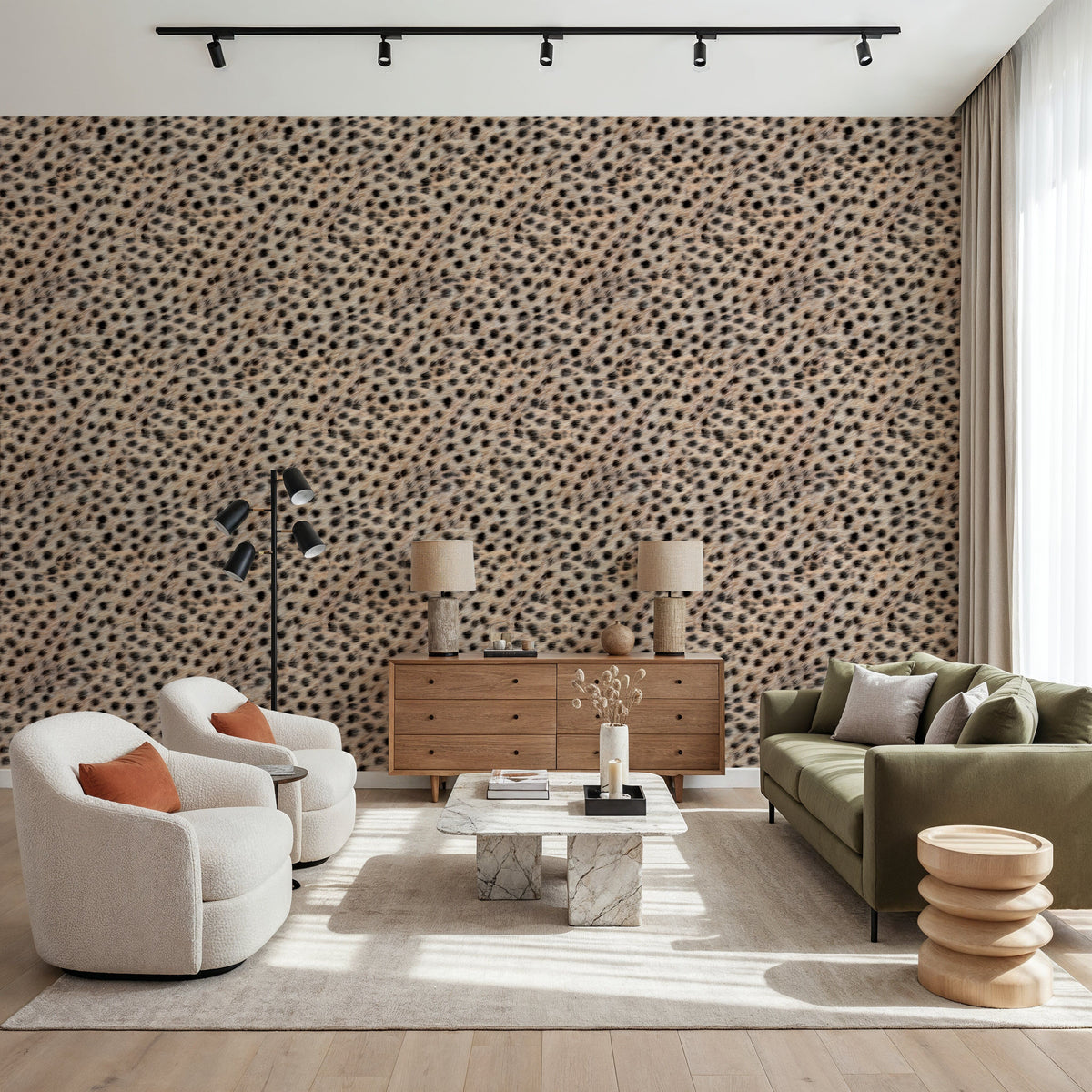 Cheetah Fur Texture Mural Wallpaper - room preview 03