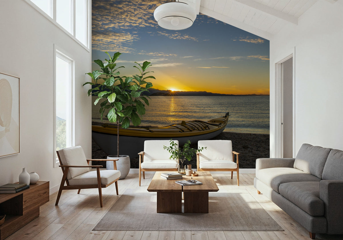Kayak Sunrise Mural Wallpaper - room preview 03