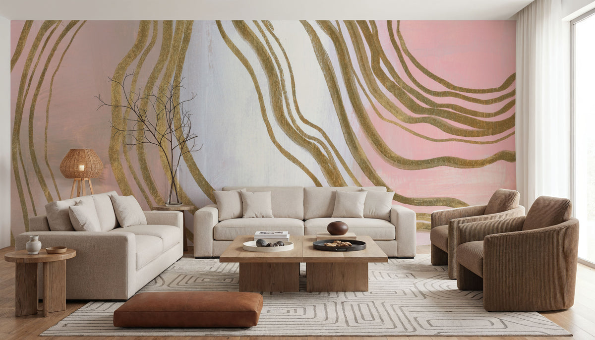 Pink and Bright Abstract II Mural Wallpaper - room preview 03