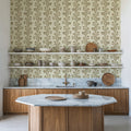 Fern Stripes, Beige Mural Wallpaper - room preview 03