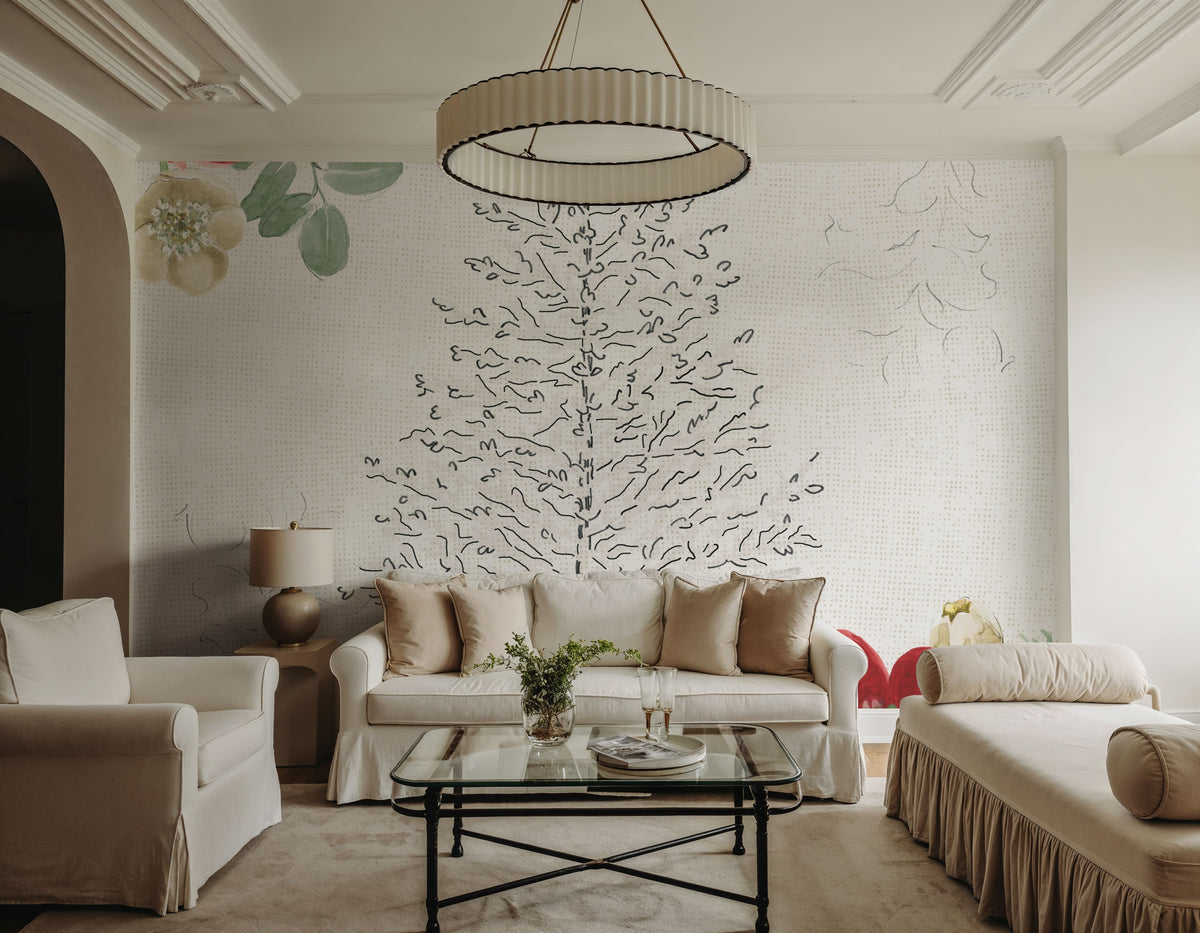 Holiday Traditions IV Red Mural Wallpaper - room preview 03