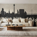 Düsseldorf Germany Skyline Concrete Mural Wallpaper - room preview 03