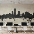 Milwaukee Wisconsin Skyline Concrete Mural Wallpaper - room preview 03