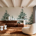 Snowy Spruce Trees Mural Wallpaper - room preview 03