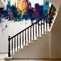 Limerick Ireland Skyline Blue & Bronze Mural Wallpaper - room preview 03