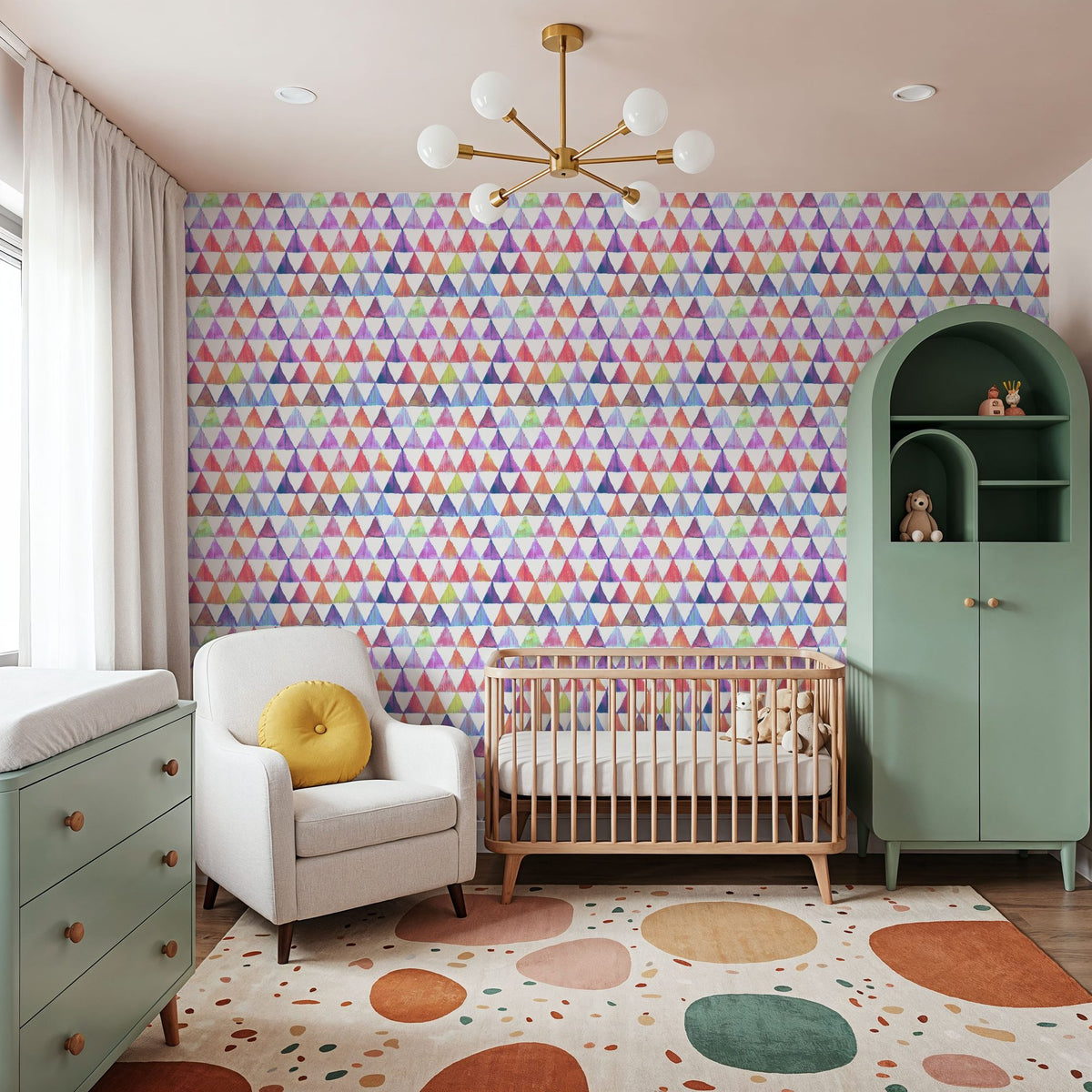 Rainbow Triangles Mural Wallpaper - room preview 03