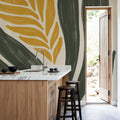 Simple Flowers II Yellow Mural Wallpaper - room preview 03