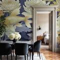 Dancing Fish, Yellow on Purple Mural Wallpaper - room preview 03