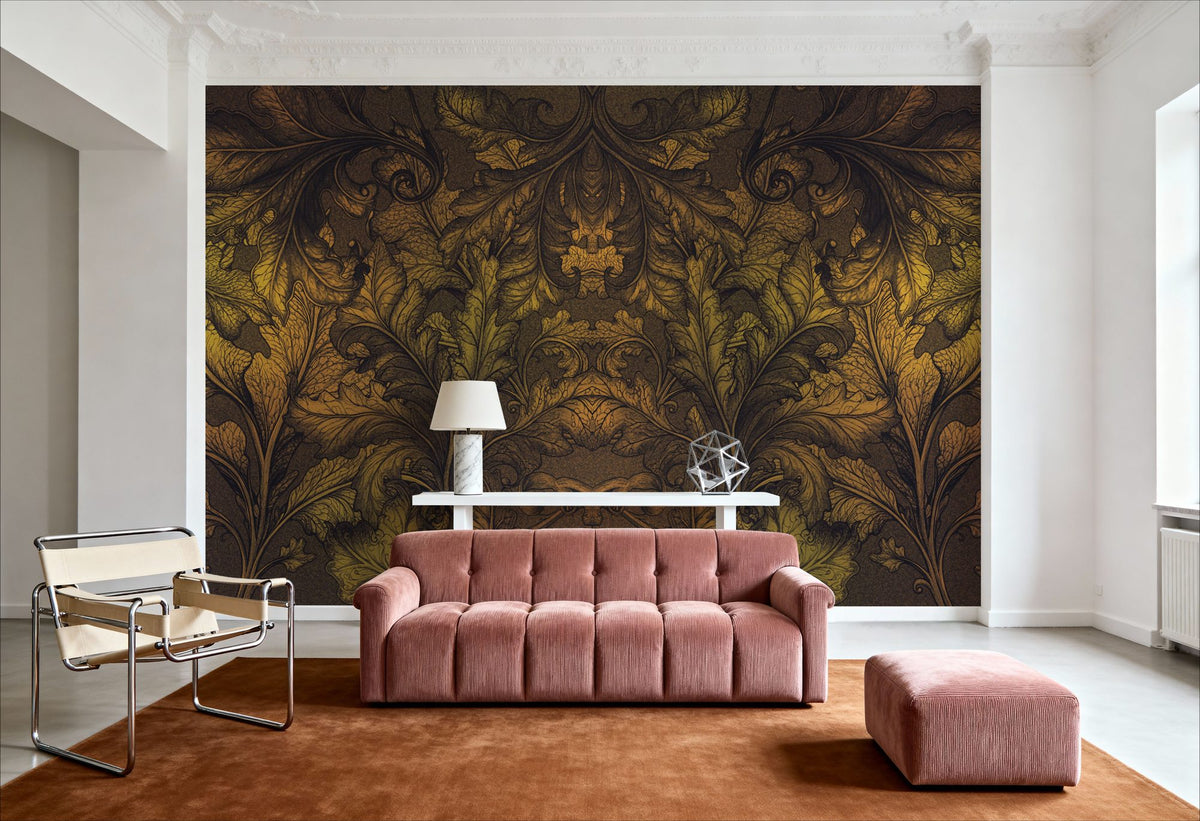 Shielded Leaf Autumn Mural Wallpaper - room preview 03