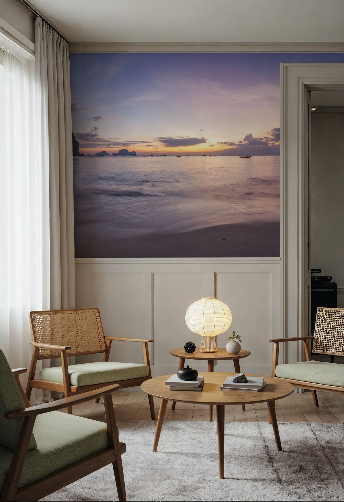 Paradise Cove Sunset Mural Wallpaper - room preview 03
