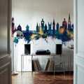 Lucerne Switzerland Luzern Skyline Blue & Bronze Mural Wallpaper - room preview 03