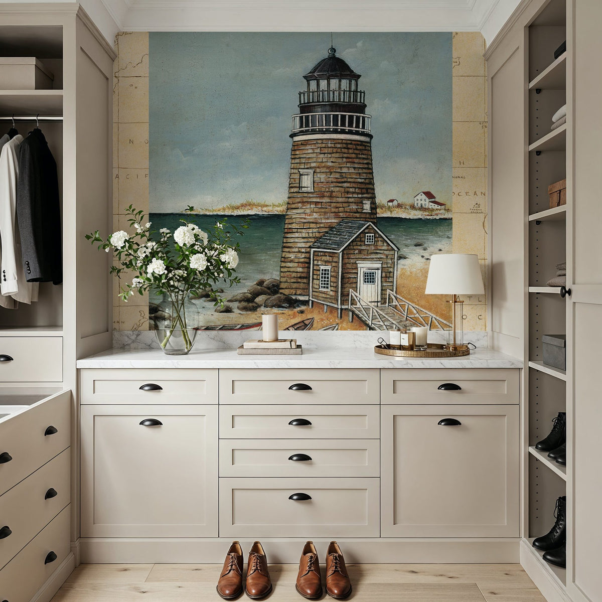 Beach House Map Mural Wallpaper - room preview 03