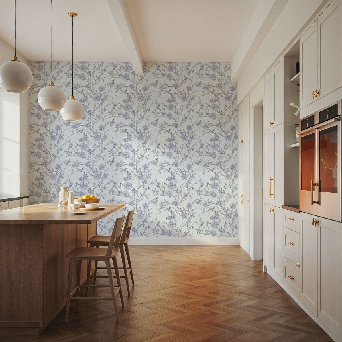 Trailing Tree of Life, Blue Mural Wallpaper - room preview 03