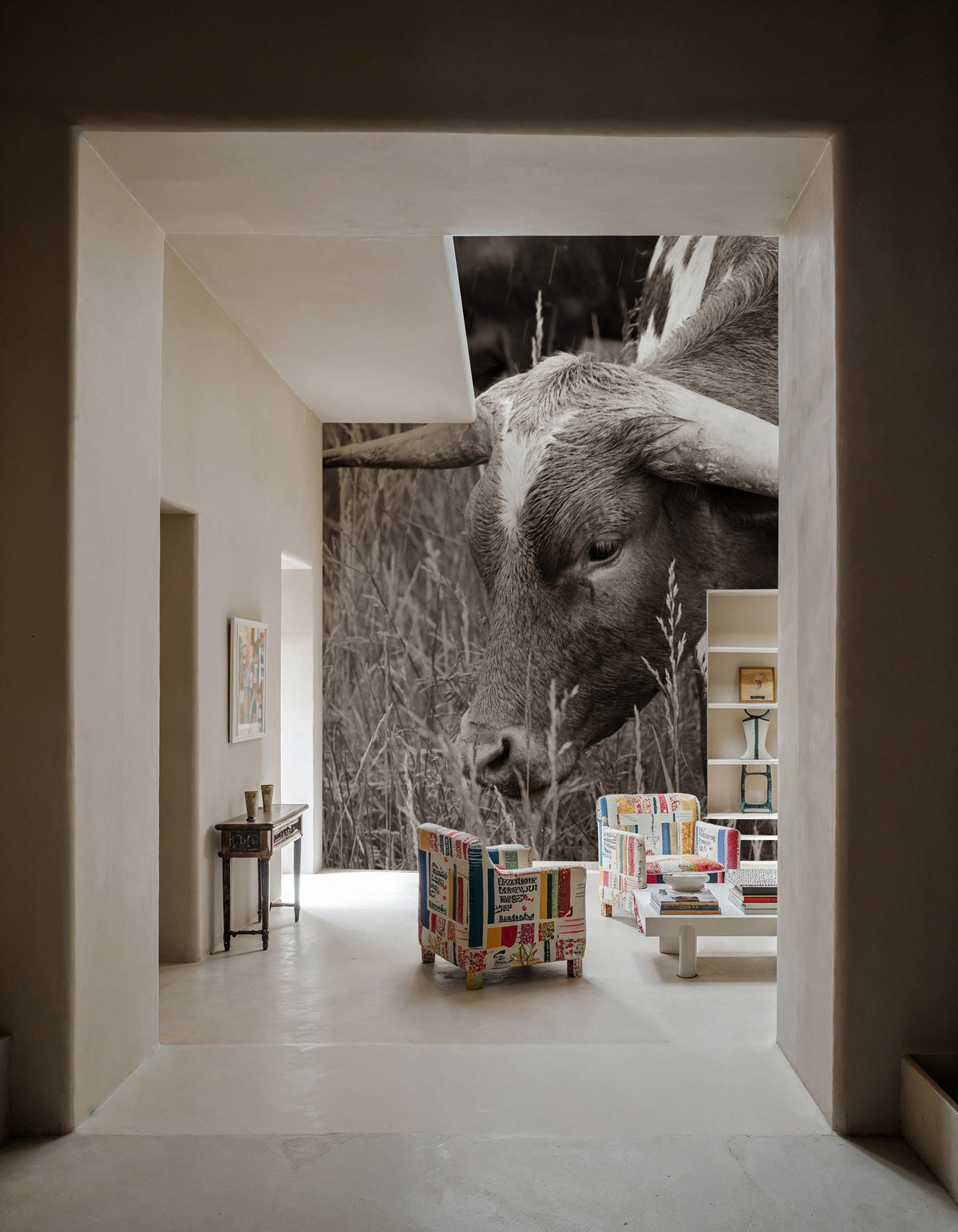 Rainy Pasture III BW Mural Wallpaper - room preview 03