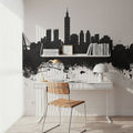 Taipei Taiwan Skyline Black & White Mural Wallpaper - room preview 03