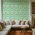 Helophite, Orange Mural Wallpaper - room preview 03