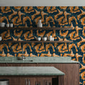 Koi Fish, Ocean Blue Mural Wallpaper - room preview 03