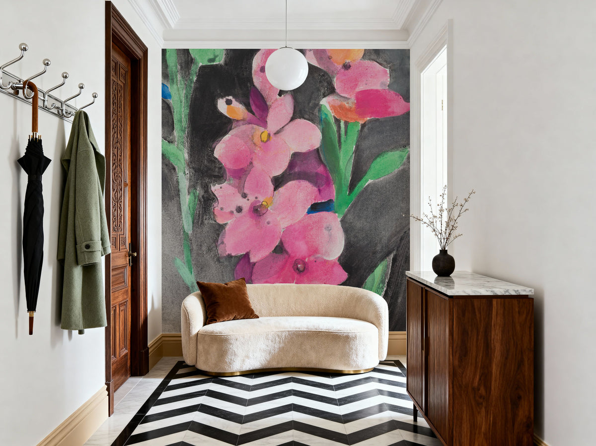 Midnight Blooms II Mural Wallpaper - room preview 03
