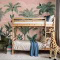 Jungle Delight, Peach Mural Wallpaper - room preview 03
