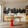 Panama City Skyline Black & White Mural Wallpaper - room preview 03