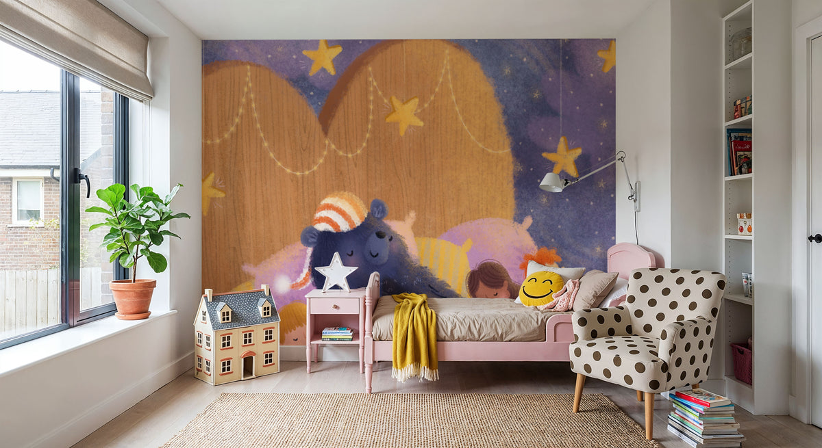 Cozy Bear Mural Wallpaper - room preview 03
