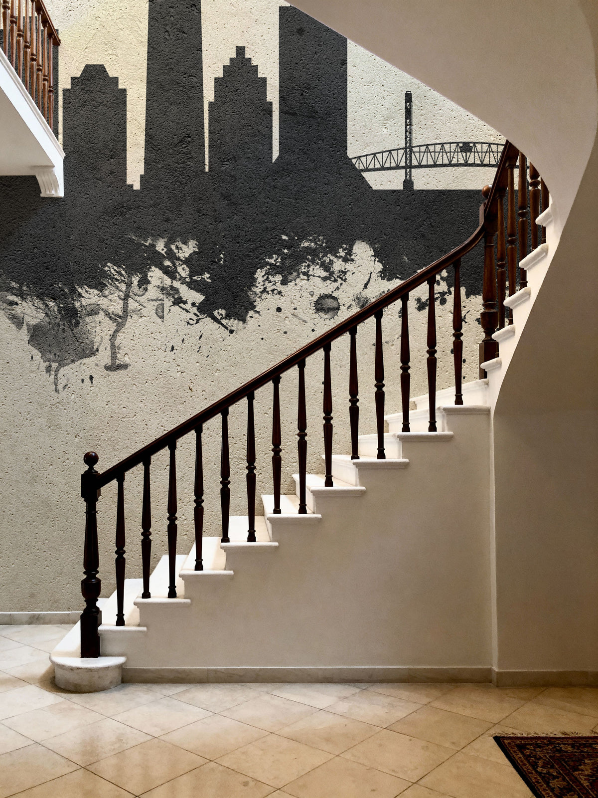 Jacksonville Florida Skyline Concrete Mural Wallpaper - room preview 03