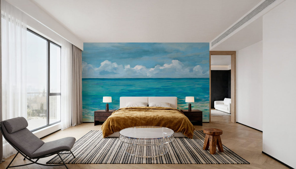 Caribbean Sea Strokes Mural Wallpaper - room preview 03