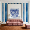 Chinoiserie Vase IV Stripes Mural Wallpaper - room preview 03