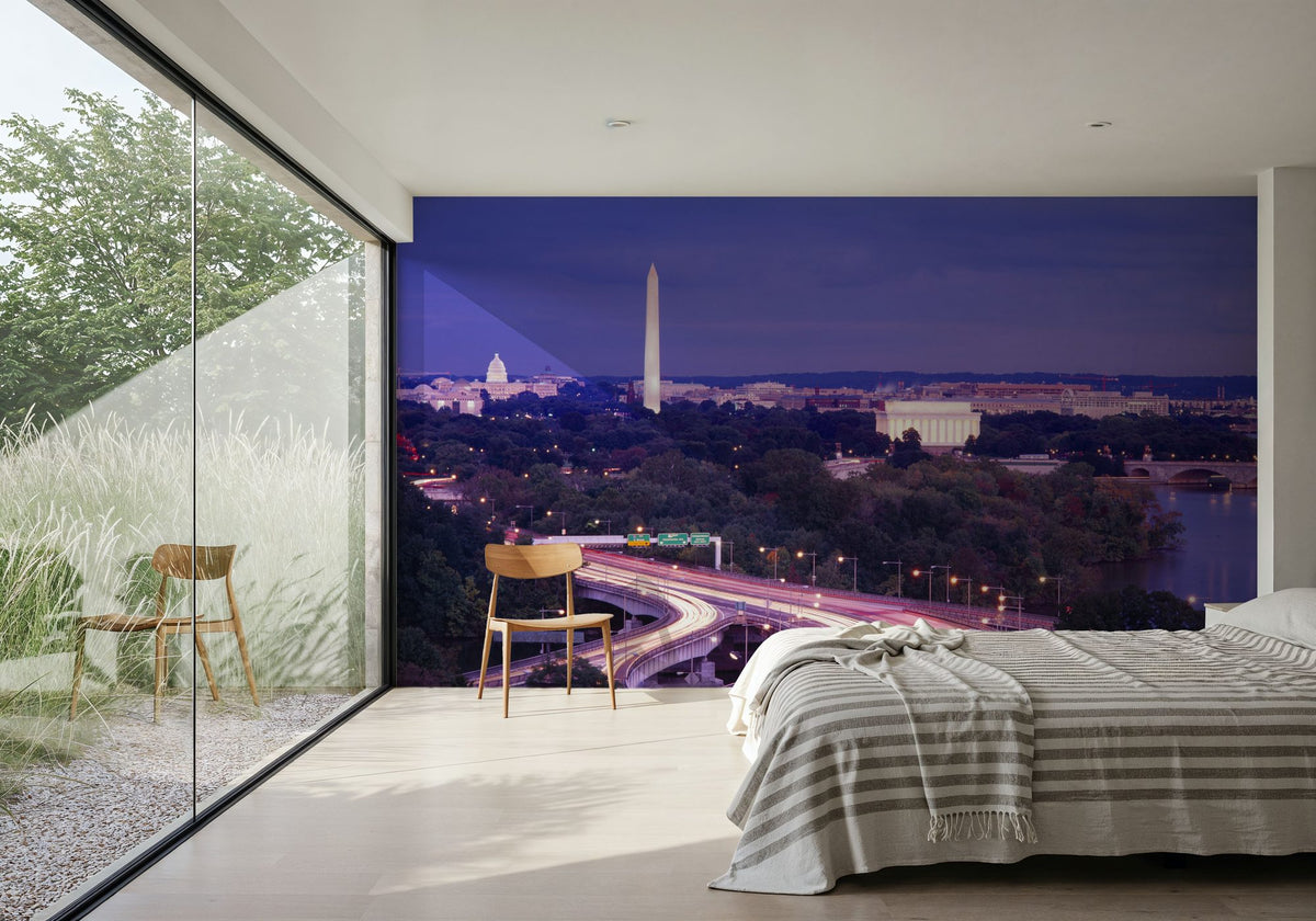 Capital Twilight Mural Wallpaper - Blue Tone - room preview 03