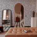 Trailing Tree of Life, Blue on White Mural Wallpaper - room preview 03