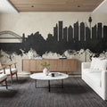 Sydney Australia Skyline Concrete Mural Wallpaper - room preview 03