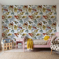 Vibrant Coral Reef, Grey Mural Wallpaper - room preview 03