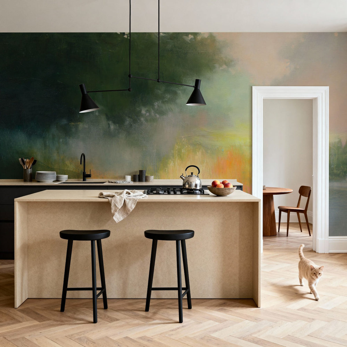 White Oak Pond Mural Wallpaper - room preview 03