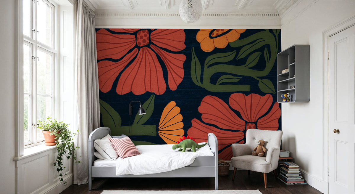 Modern Blooms I Mural Wallpaper - room preview 03
