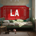 Ticket Stubs Christmas Mural Wallpaper - room preview 03