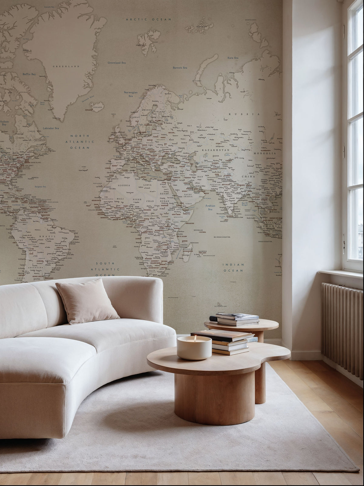 World Map Cities - Gentry Mural Wallpaper - room preview 03