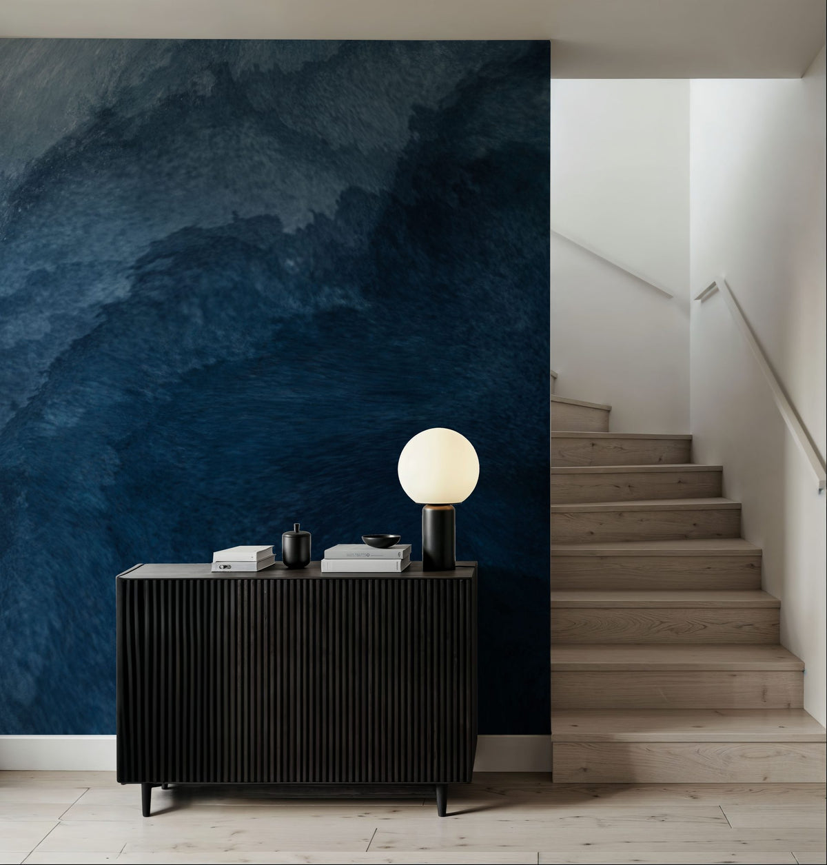 Indigo Ocean Mural Wallpaper - room preview 03