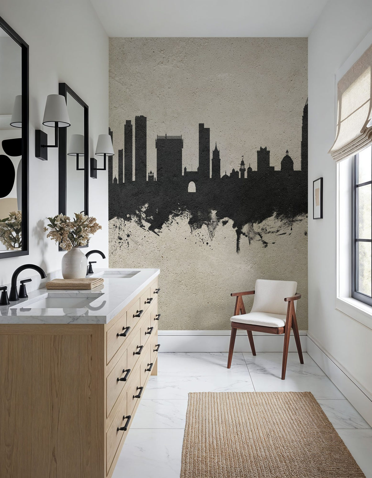 Mumbai Skyline India Bombay Concrete Mural Wallpaper - room preview 03